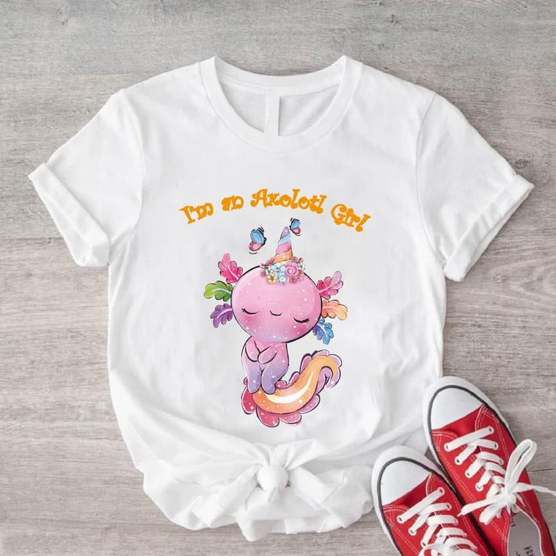 I'm An Axolotl Girl Shirt, Pink Axolotl Salamander T-Shirt, Axolotl Lover Gift, Mexican Walking Fish Birthday Gift Shirt, Animal Lover Tee.
