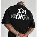 I'm Broken Graphic Tee Pure Cotton Casual Street Style Crew Neck Short Sleeve T-Shirt Tops Trendy For Women For Men,...
