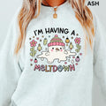 I'm Having a Meltdown Christmas Winter Graphic Sweatshirt Casual Cotton Polyester Oversized sweatshirt - Comfort Crewneck...