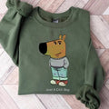 I'm Just A Chill Guy Shirt, TikTok Meme Sweatshirt, Viral Dog Cartoon Shirt, Funny Chill Guy Meme Gift Classic Collar...