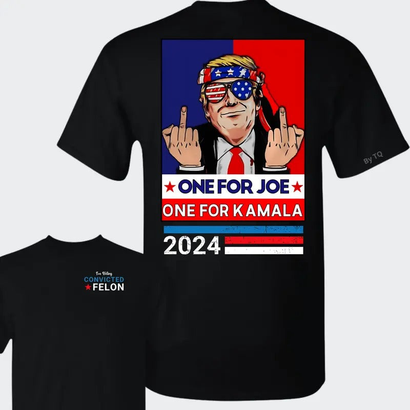 I'm Voting For The Fellon Trrump, This Funny T-Shirt 2024 Ellection- Full Color, Cotton Unisex 2 Sides all Sizes all...