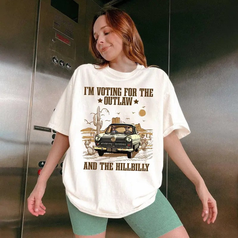 I'm Voting For The Outlaw And The Hillbilly 2024 Shirt, Trump Shirt, Trump 2024, Republican Shirt, Trump Shirt Hoodie,...