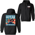 I'm Voting for the Outlaw Tr4mp USA Flag Retro Unisex Cotton Hoodie 2 sides T-Shirts, Sweatshirt | RetroVerseTees.com