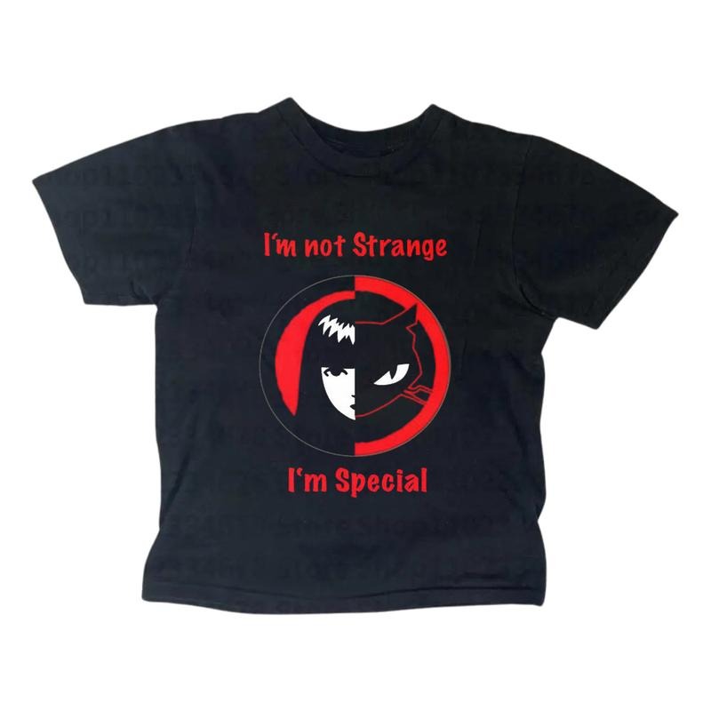 I'm not Strange Baby Tee, Gothic Emo Girl Baby Tee, Y2k Top Women Streetwear, Grunge 2000s, Women Fitted T-Shirt, Gift...