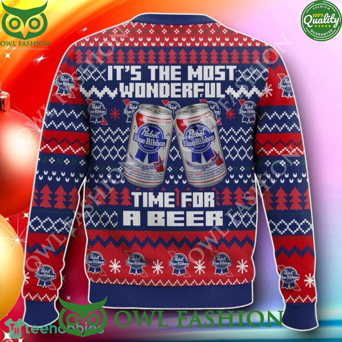 Its The Most Wonderful Time For A Pabst Blue Ribbon Ugly Sweater