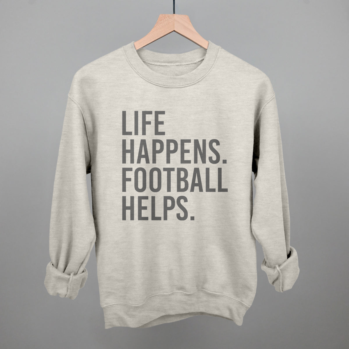 Life Happens. Football Helps. T-Shirts, Hoodie, Sweatshirt | RetroVerseTees.com (Image 1)