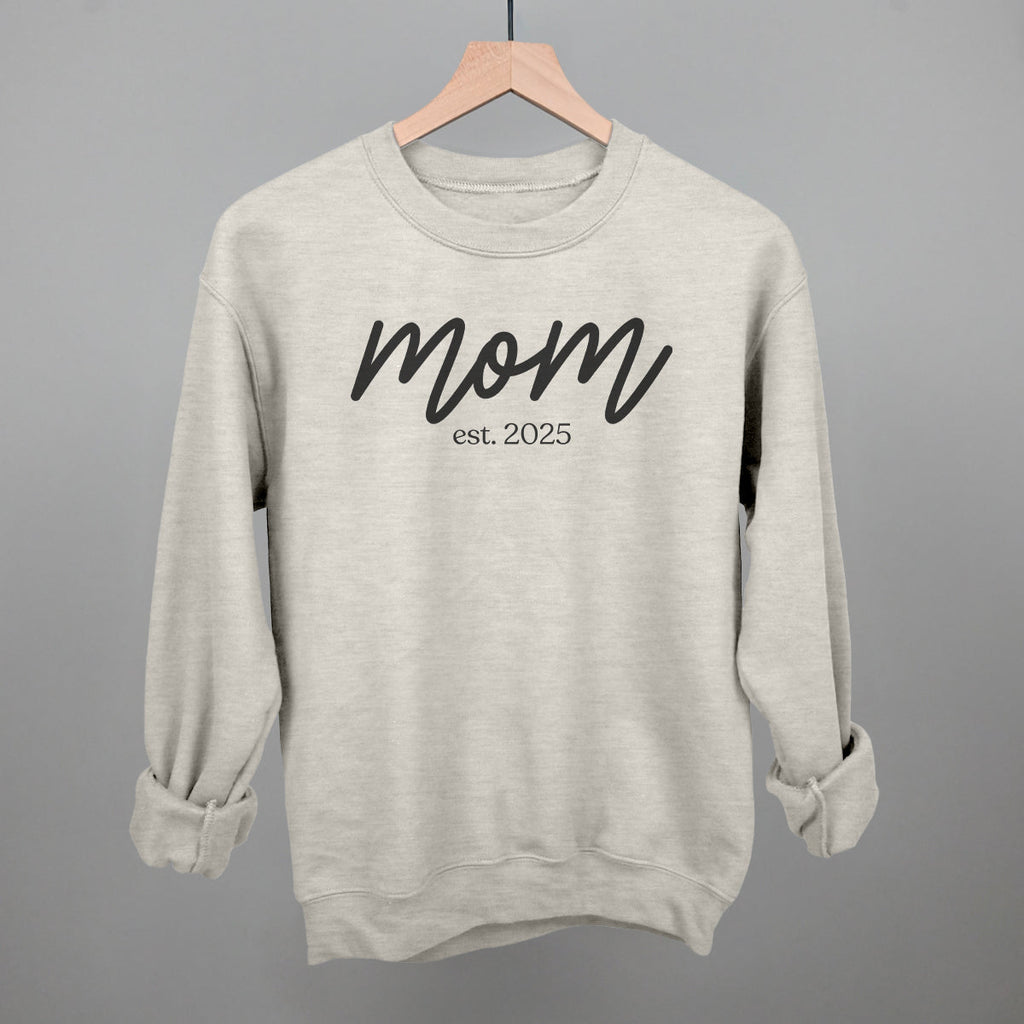 Mom Est. 2025 Script T-Shirts, Hoodie, Sweatshirt | RetroVerseTees.com (Image 1)