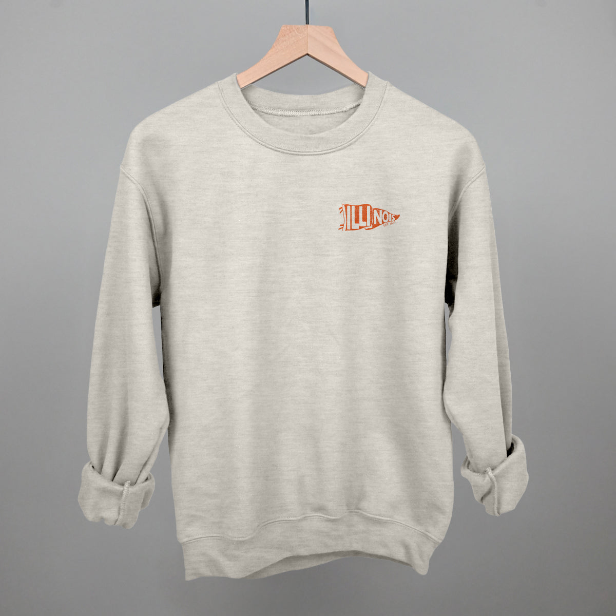 Illinois Pennant Flag (Left Chest) T-Shirts, Hoodie, Sweatshirt | RetroVerseTees.com (Image 1)