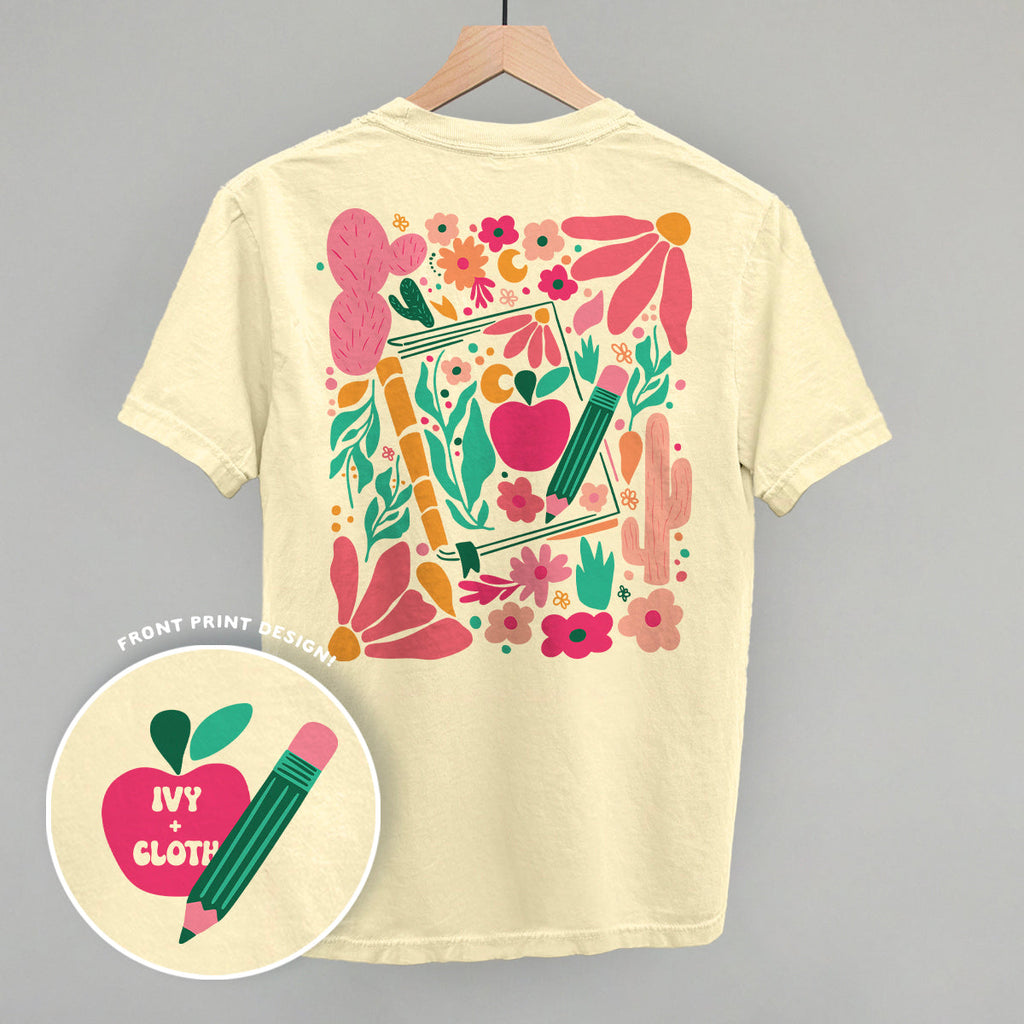 Abstract Floral Teacher Doodle (Back Print) T-Shirts, Hoodie, Sweatshirt | RetroVerseTees.com (Image 2)