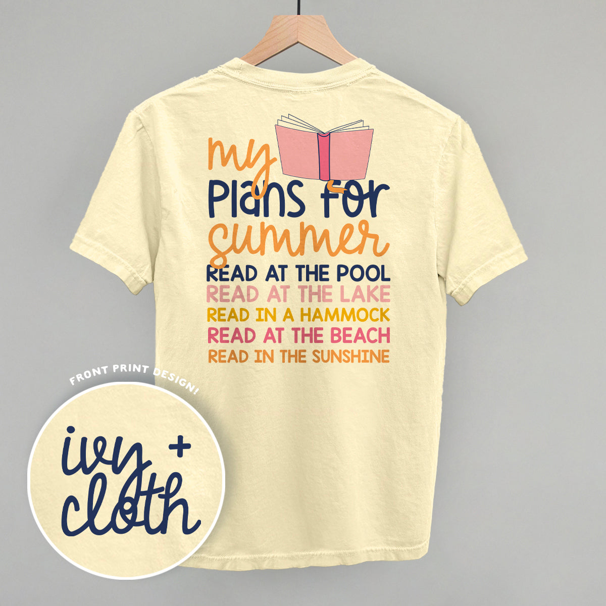 My Reading Plans For Summer (Back Print) T-Shirts, Hoodie, Sweatshirt | RetroVerseTees.com (Image 1)