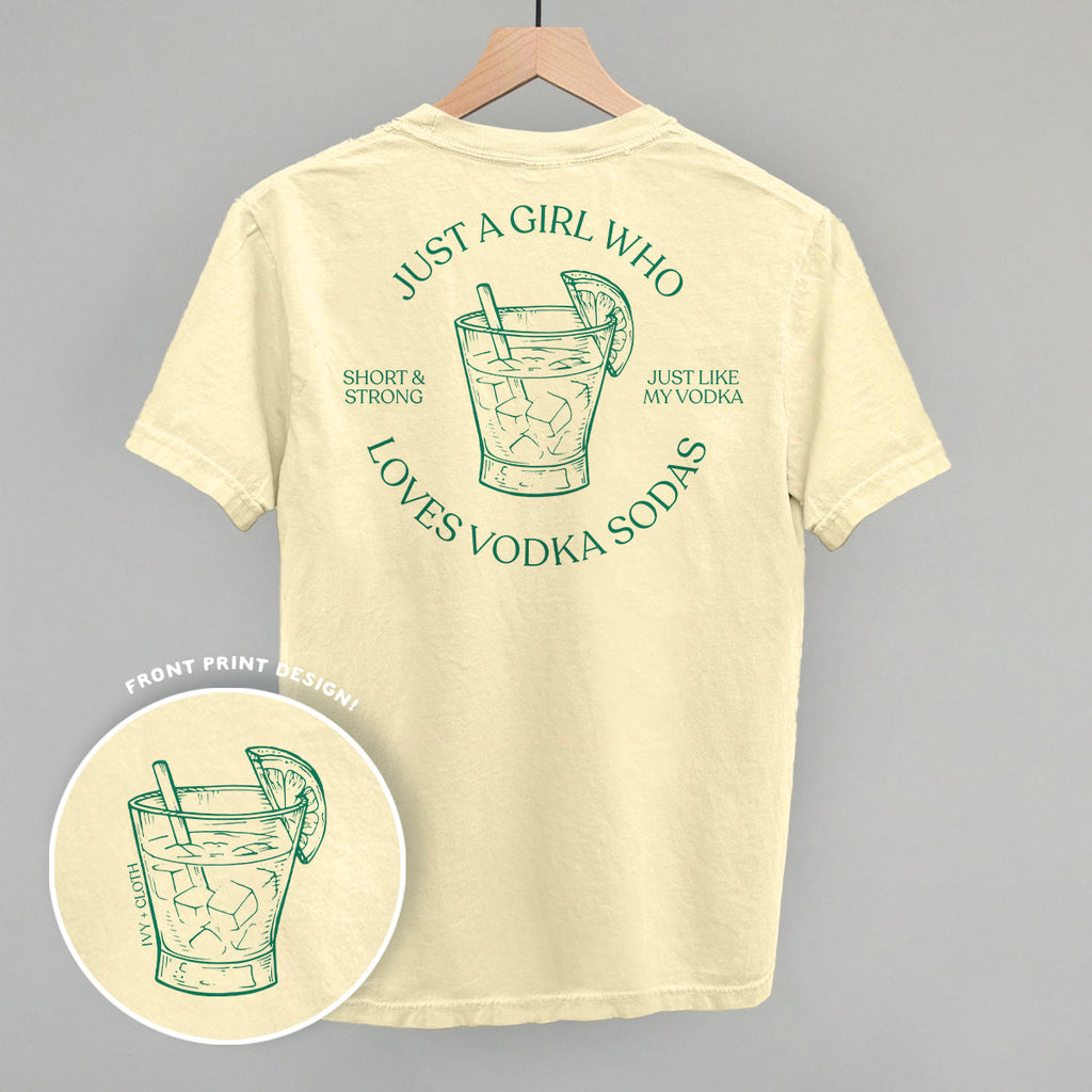 Just A Girl Who Loves Vodka Sodas (Back Print) T-Shirts, Hoodie, Sweatshirt | RetroVerseTees.com (Image 2)