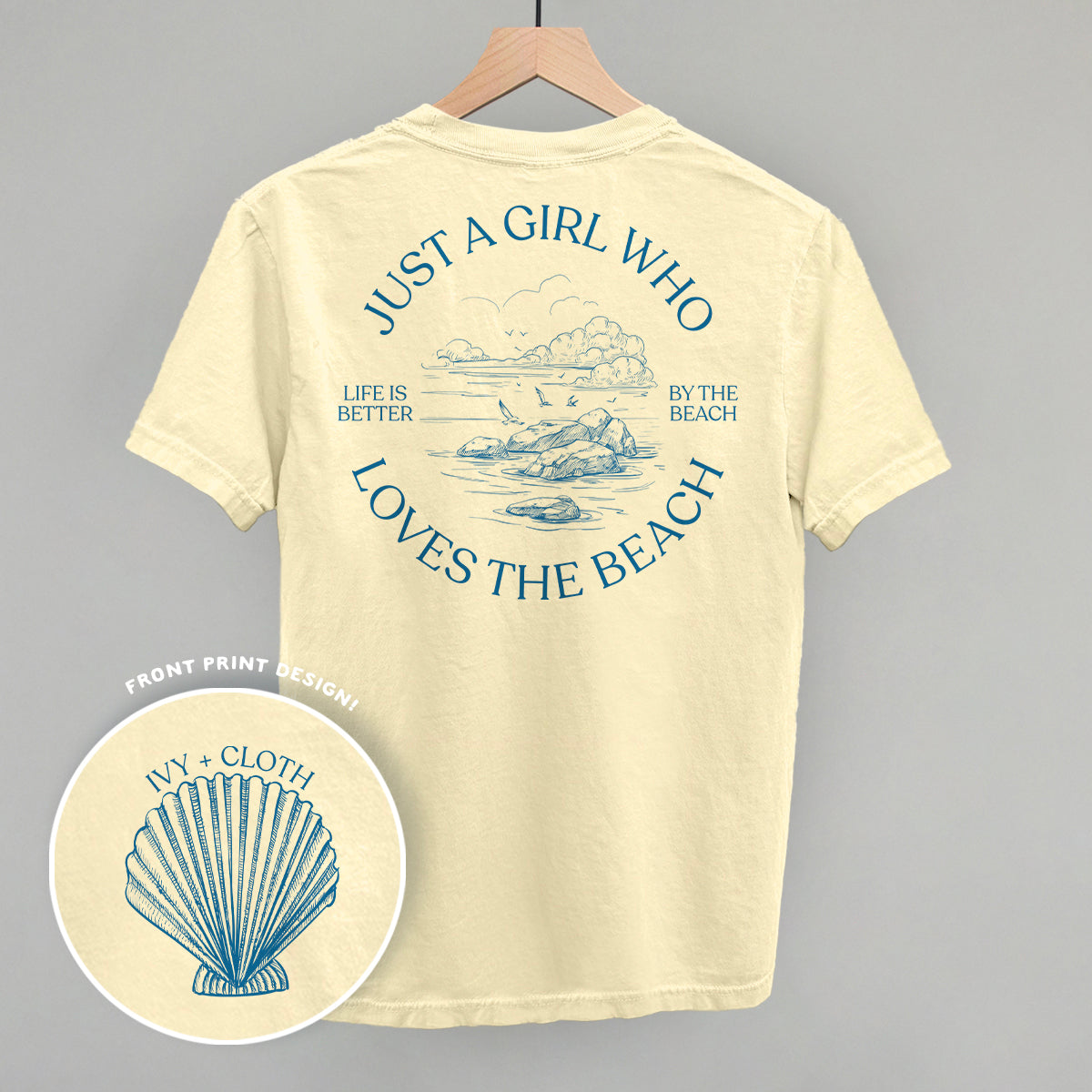 Just A Girl Who Loves The Beach (Back Print) T-Shirts, Hoodie, Sweatshirt | RetroVerseTees.com (Image 1)
