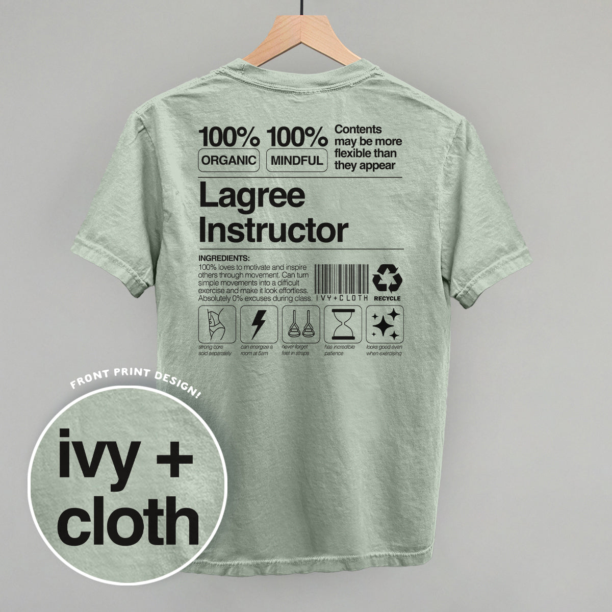 Lagree Instructor Nutrition Facts (Back Print) T-Shirts, Hoodie, Sweatshirt | RetroVerseTees.com (Image 1)