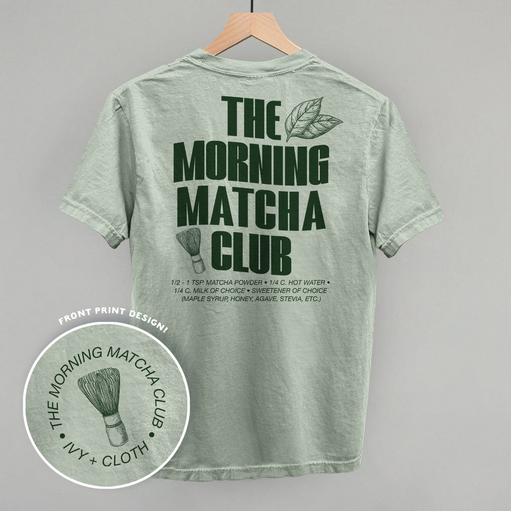 The Morning Matcha Club (Back Print) T-Shirts, Hoodie, Sweatshirt | RetroVerseTees.com (Image 2)