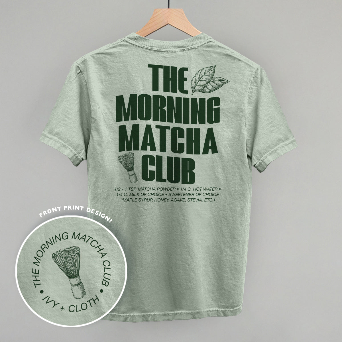 The Morning Matcha Club (Back Print) T-Shirts, Hoodie, Sweatshirt | RetroVerseTees.com (Image 2)