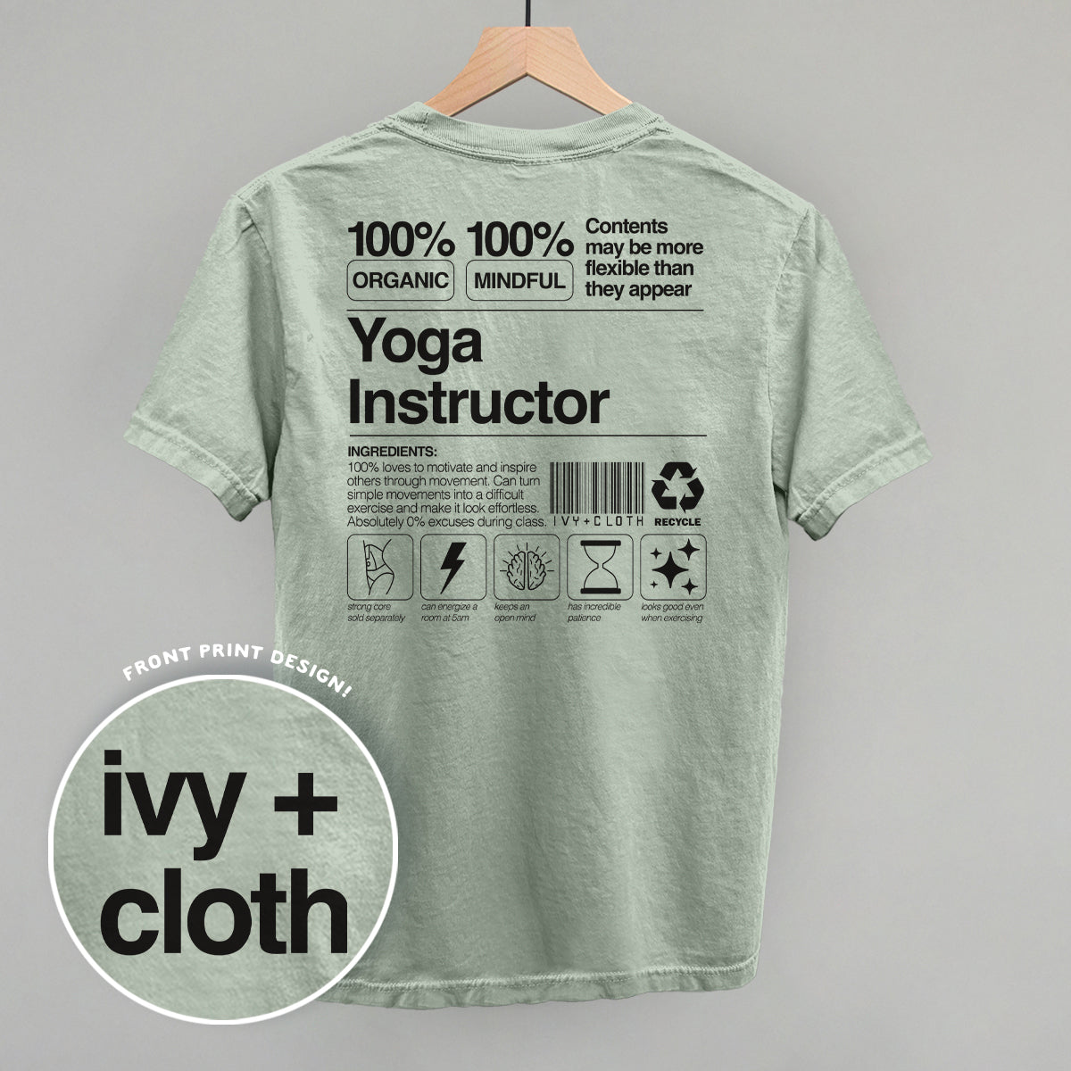 Yoga Instructor Nutrition Facts (Back Print) T-Shirts, Hoodie, Sweatshirt | RetroVerseTees.com (Image 2)