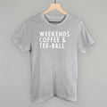 Weekends Coffee & Tee-Ball Hoodie, Sweatshirt | RetroVerseTees.com (Image 1)