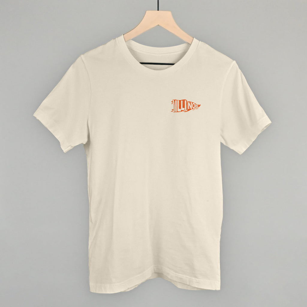 Illinois Pennant Flag (Left Chest) T-Shirts, Hoodie, Sweatshirt | RetroVerseTees.com (Image 2)