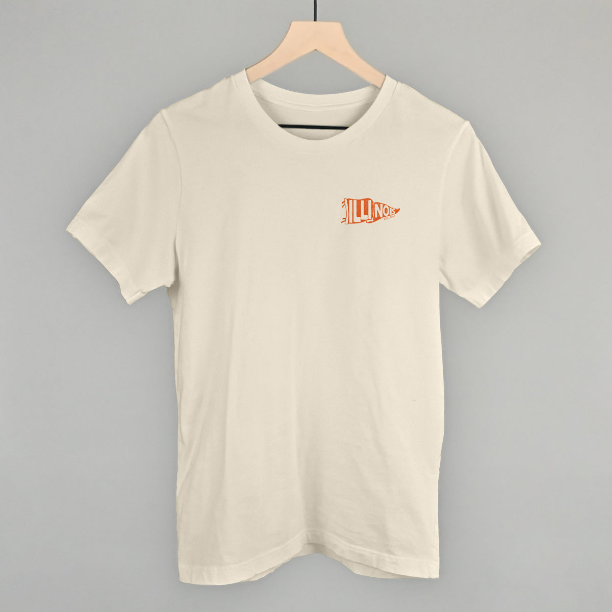 Illinois Pennant Flag (Left Chest) T-Shirts, Hoodie, Sweatshirt | RetroVerseTees.com (Image 2)