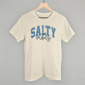 Salty Vibes Arch + Script Distressed T-Shirts, Hoodie, Sweatshirt | RetroVerseTees.com (Image 1)