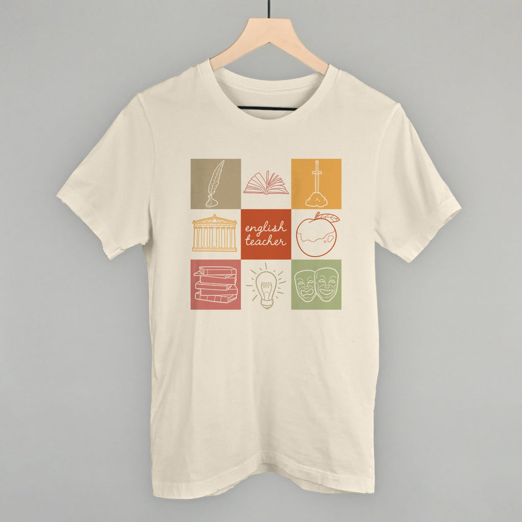 English Teacher Doodle Grid T-Shirts, Hoodie, Sweatshirt | RetroVerseTees.com (Image 2)