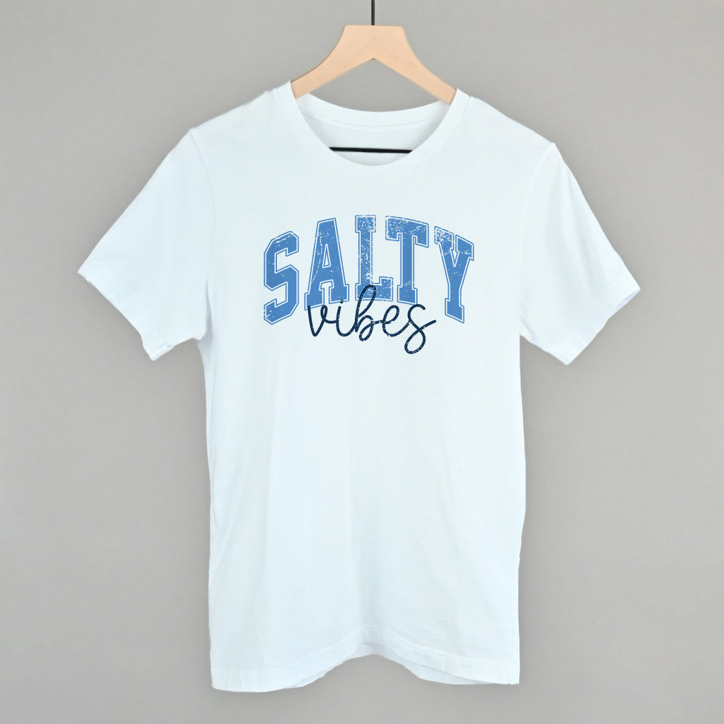 Salty Vibes Arch + Script Distressed T-Shirts, Hoodie, Sweatshirt | RetroVerseTees.com (Image 2)