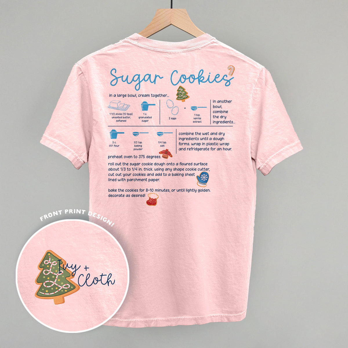 Sugar Cookie Recipe (Back Print) T-Shirts, Hoodie, Sweatshirt | RetroVerseTees.com (Image 2)