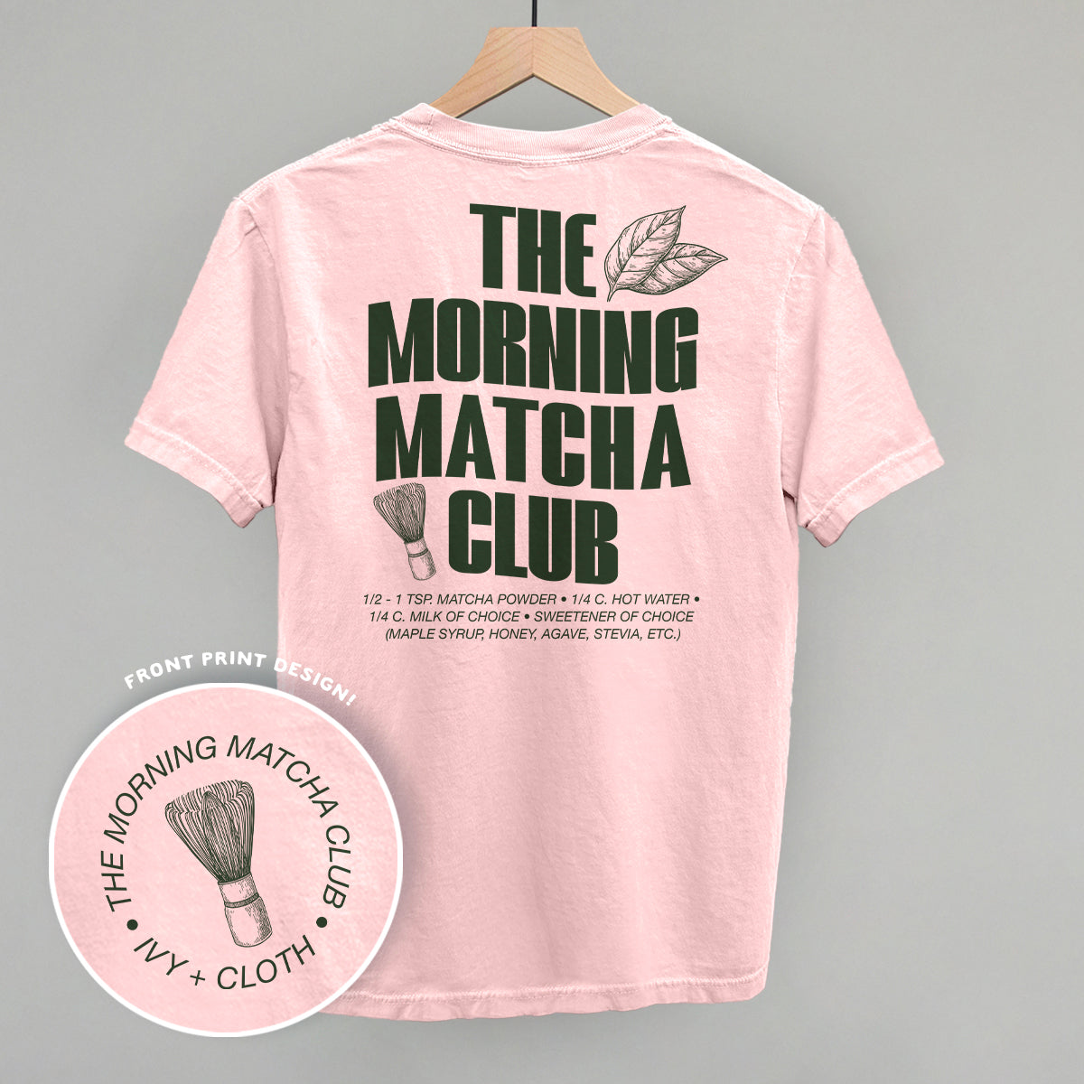 The Morning Matcha Club (Back Print) T-Shirts, Hoodie, Sweatshirt | RetroVerseTees.com (Image 3)