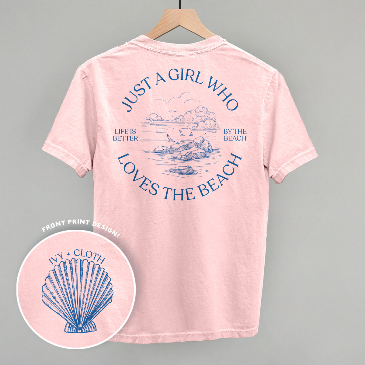 Just A Girl Who Loves The Beach (Back Print) T-Shirts, Hoodie, Sweatshirt | RetroVerseTees.com (Image 2)