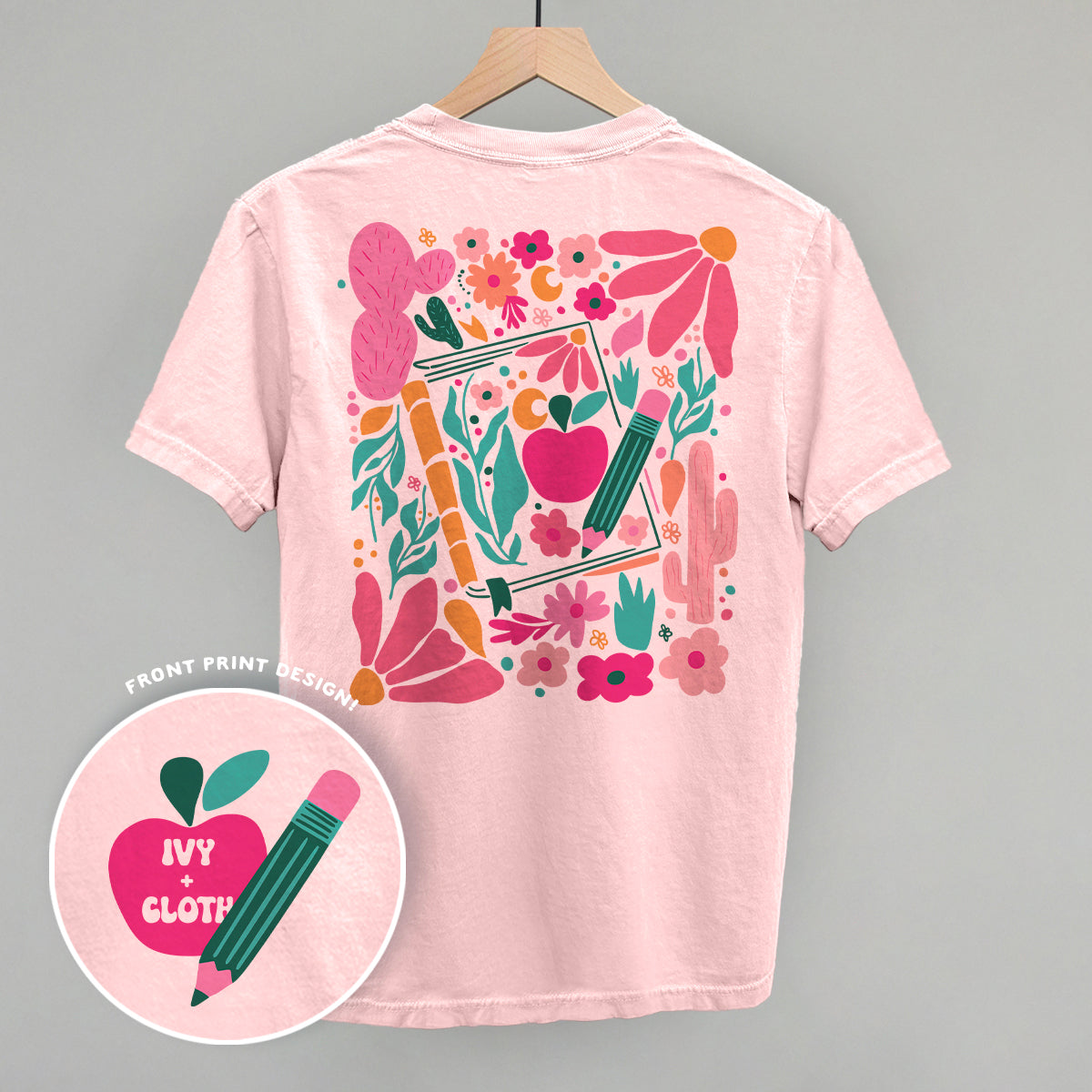Abstract Floral Teacher Doodle (Back Print) T-Shirts, Hoodie, Sweatshirt | RetroVerseTees.com (Image 3)