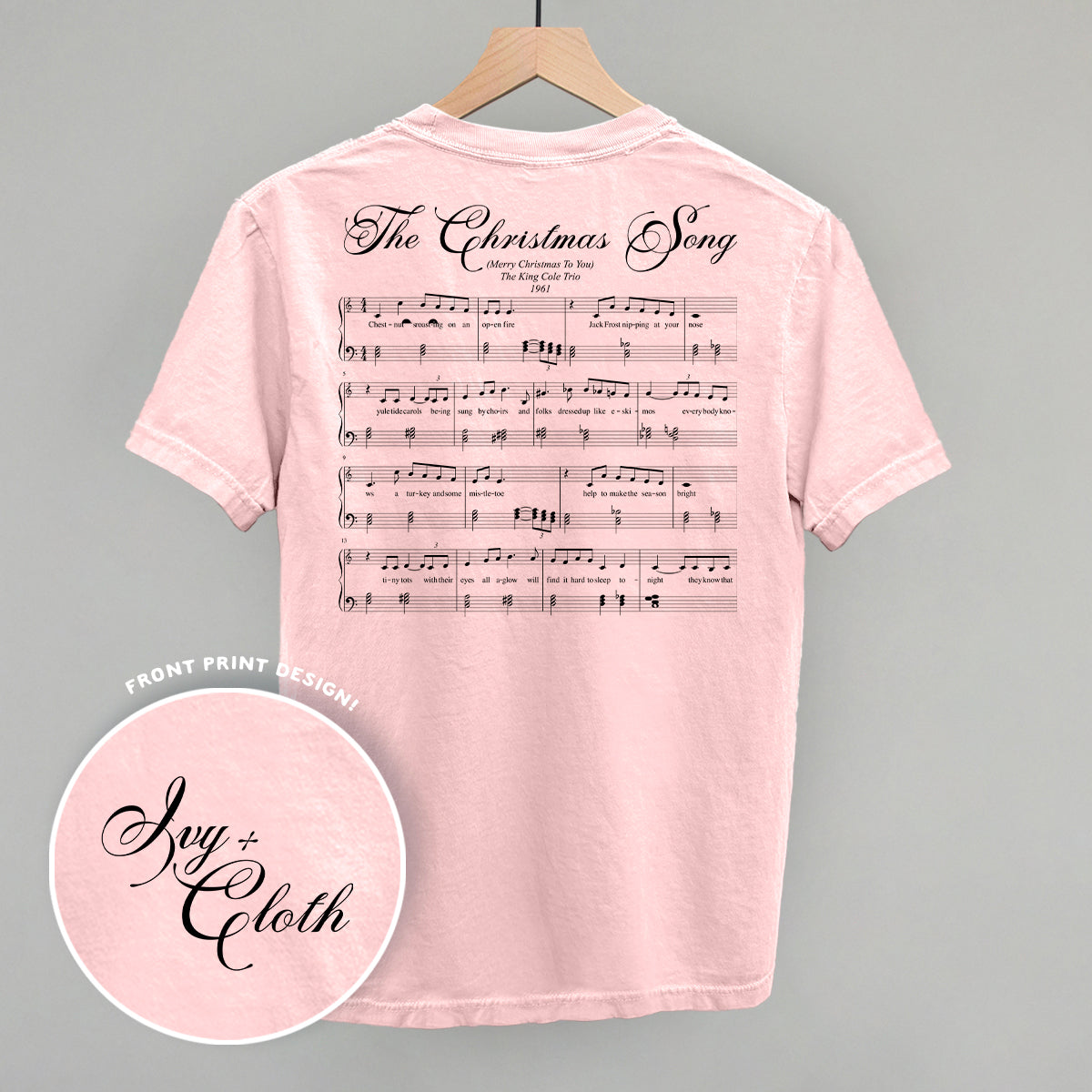 The Christmas Song Sheet Music (Back Print) T-Shirts, Hoodie, Sweatshirt | RetroVerseTees.com (Image 2)