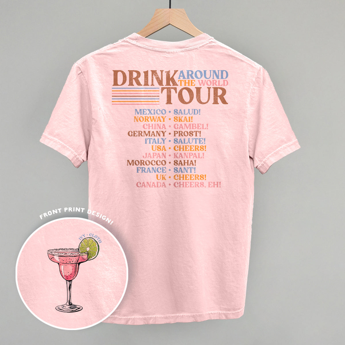 Drink Around The World Tour (Back Print) T-Shirts, Hoodie, Sweatshirt | RetroVerseTees.com (Image 2)