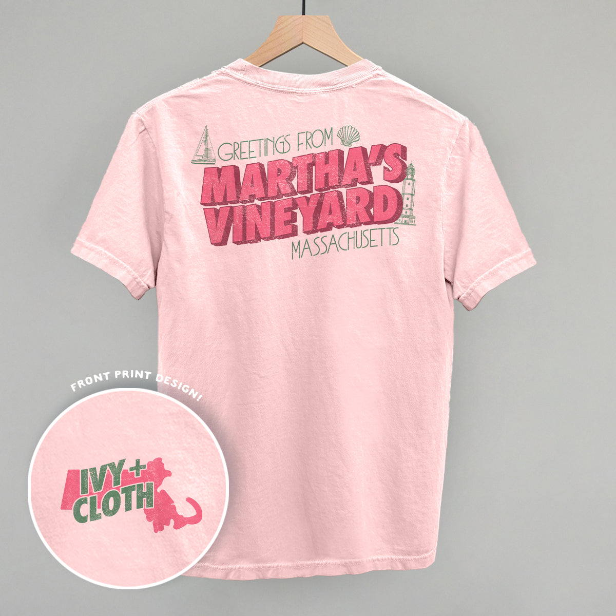 Greetings From Martha's Vineyard (Back Print) T-Shirts, Hoodie, Sweatshirt | RetroVerseTees.com (Image 1)