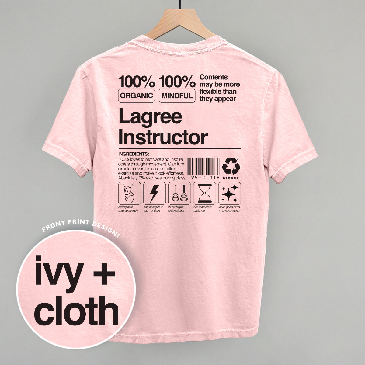 Lagree Instructor Nutrition Facts (Back Print) T-Shirts, Hoodie, Sweatshirt | RetroVerseTees.com (Image 2)