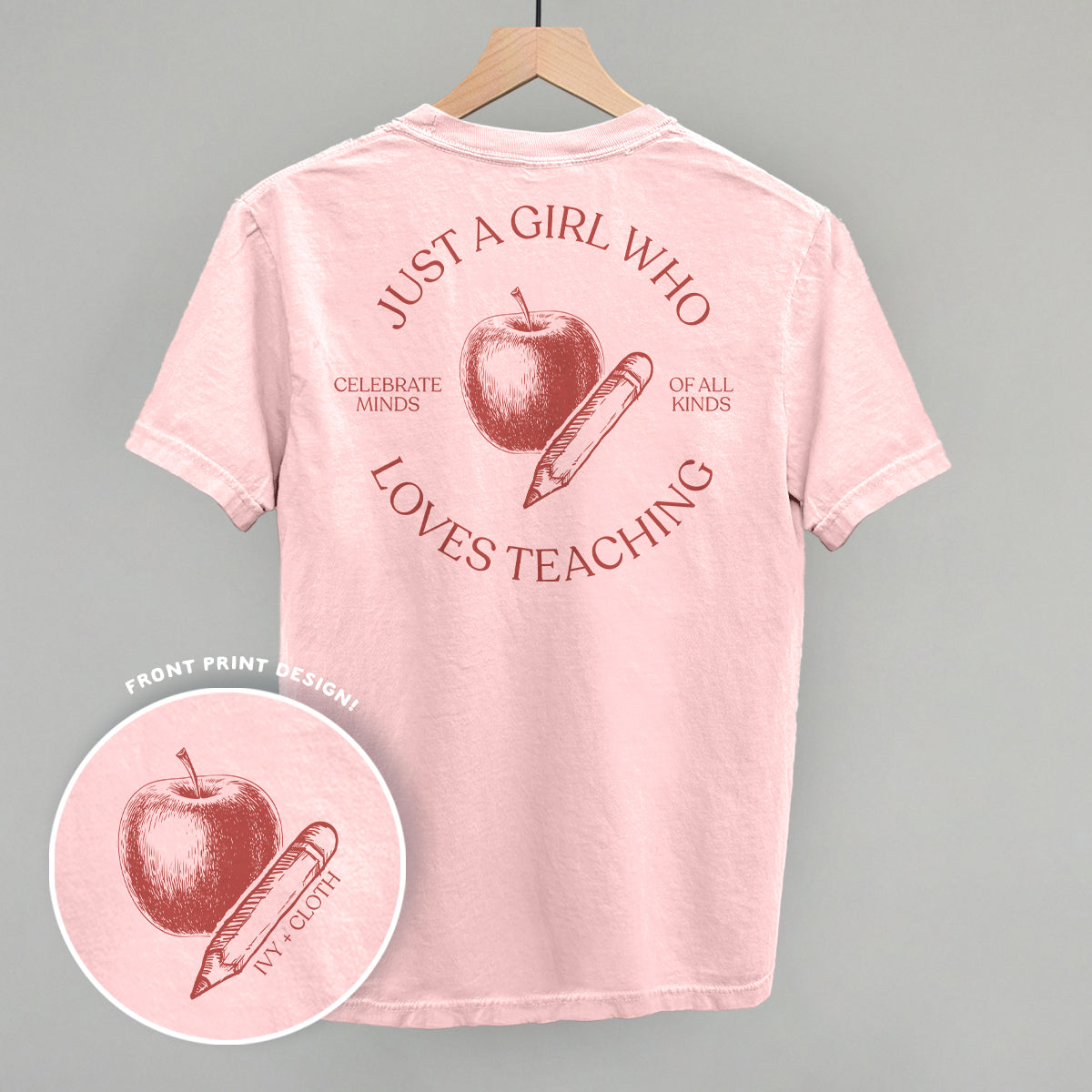 Just A Girl Who Loves Teaching (Back Print) T-Shirts, Hoodie, Sweatshirt | RetroVerseTees.com (Image 2)