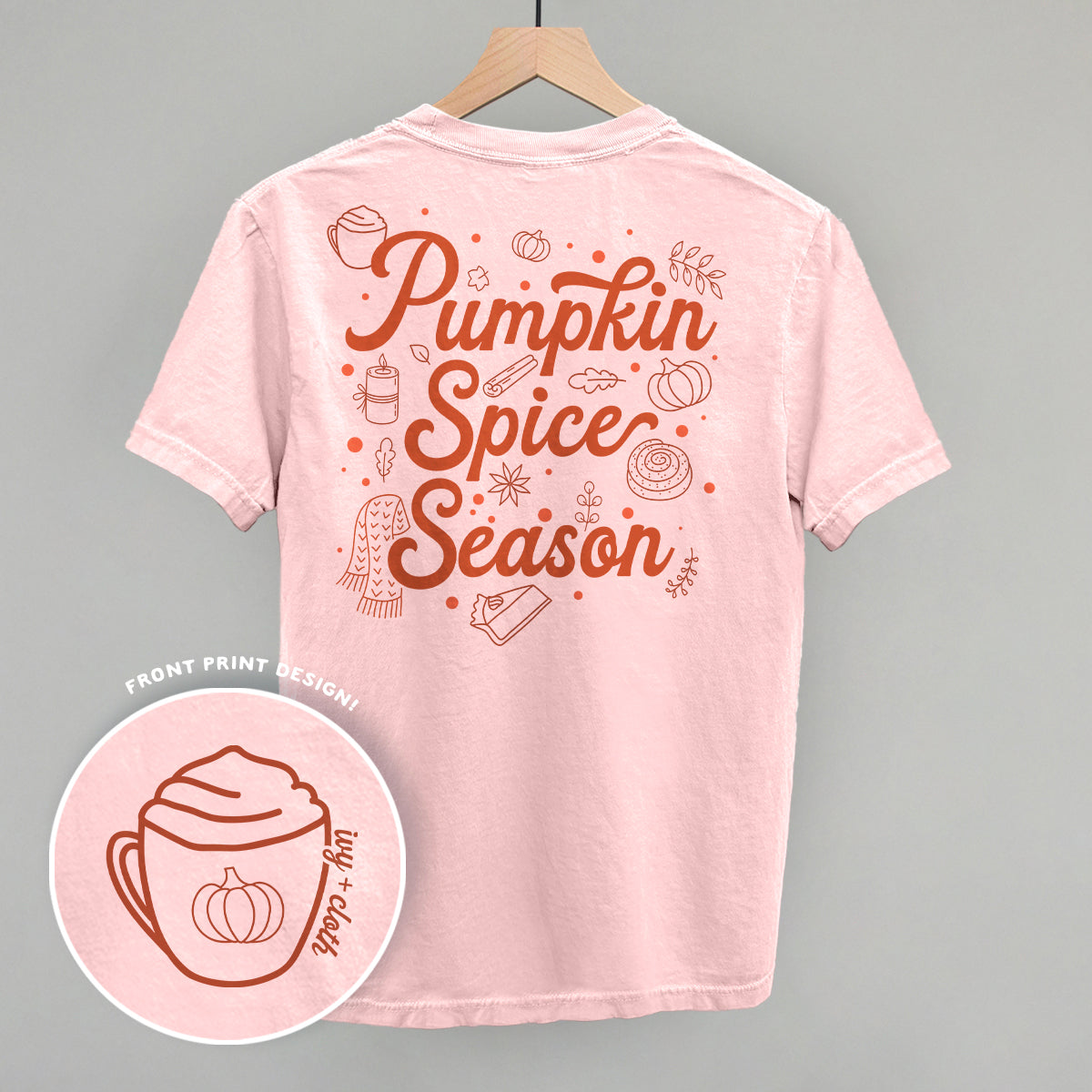 Pumpkin Spice Season Doodles (Back Print) T-Shirts, Hoodie, Sweatshirt | RetroVerseTees.com (Image 1)