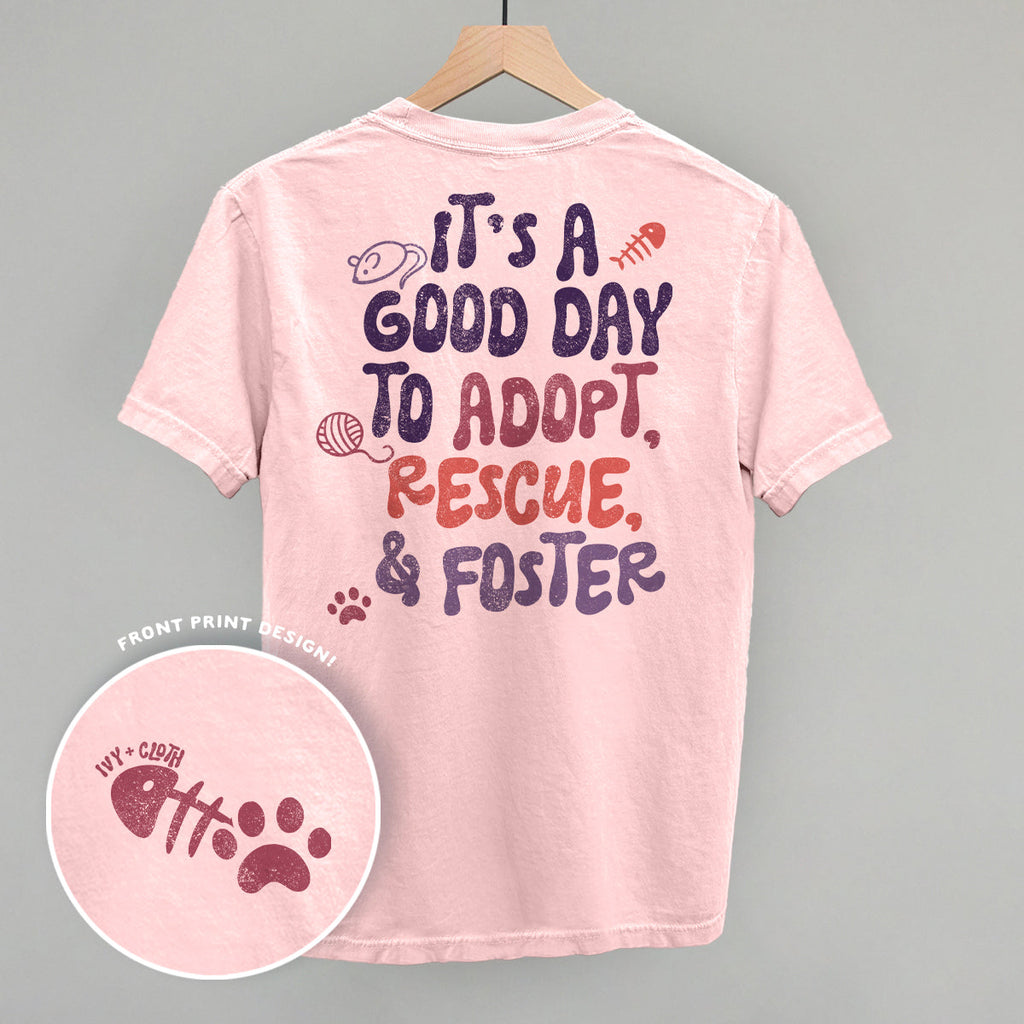 Adopt, Rescue, & Foster Cat (Back Print) T-Shirts, Hoodie, Sweatshirt | RetroVerseTees.com (Image 1)