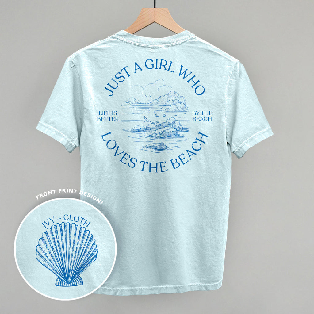 Just A Girl Who Loves The Beach (Back Print) T-Shirts, Hoodie, Sweatshirt | RetroVerseTees.com (Image 3)