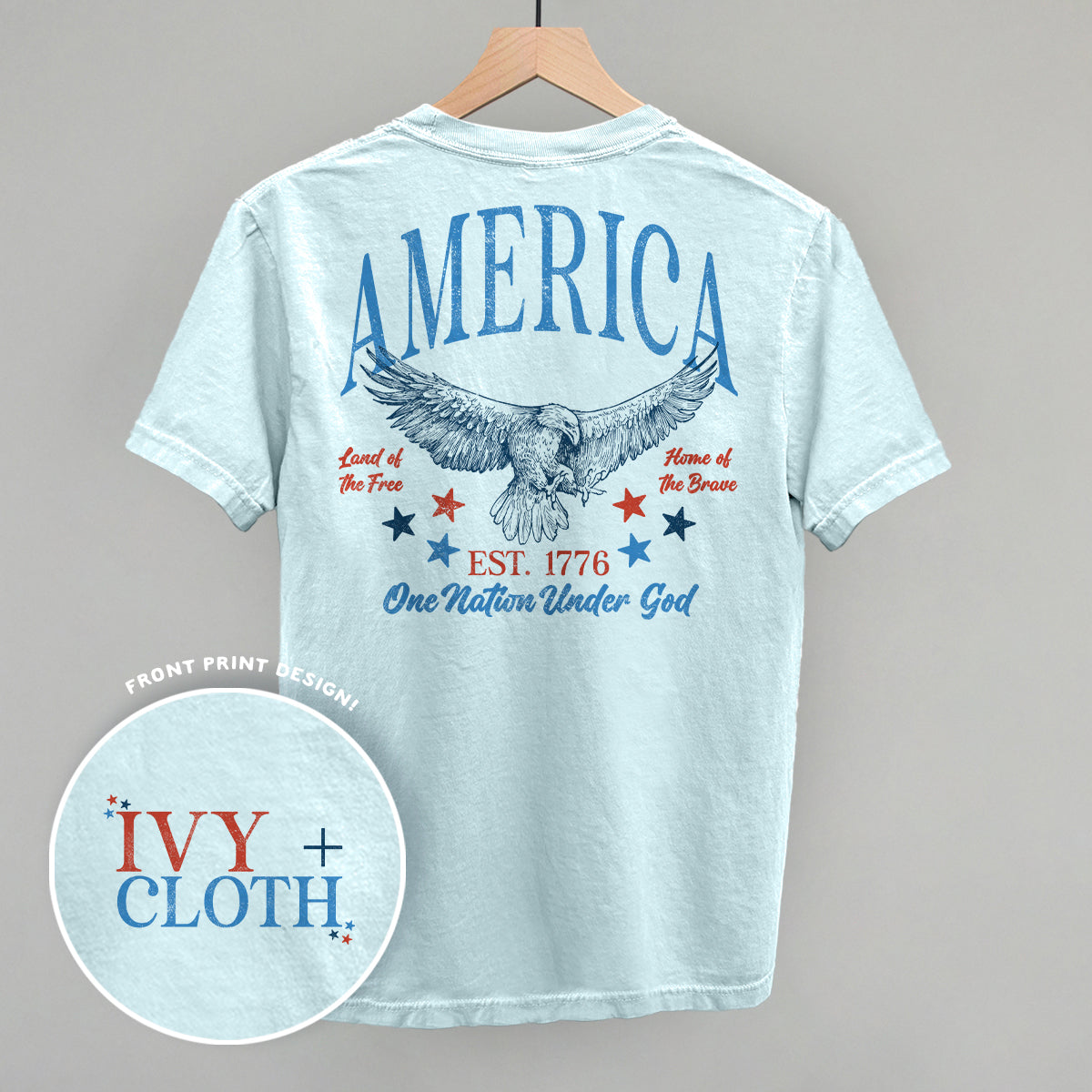 America Red & Blue Eagle (Back Print) T-Shirts, Hoodie, Sweatshirt | RetroVerseTees.com (Image 3)