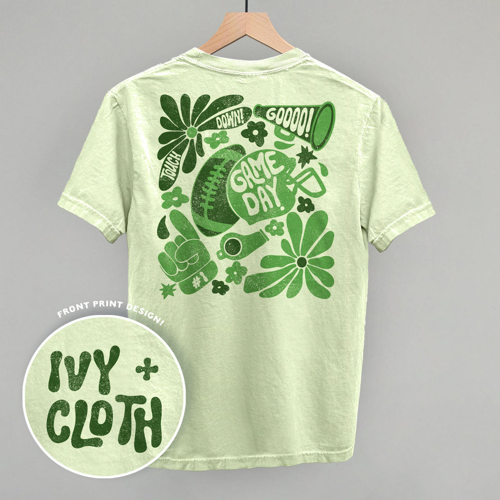 Floral Game Day Green (Back Print) T-Shirts, Hoodie, Sweatshirt | RetroVerseTees.com (Image 3)