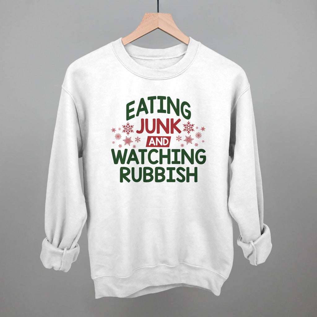 Eating Junk And Watching Rubbish T-Shirts, Hoodie, Sweatshirt | RetroVerseTees.com (Image 1)