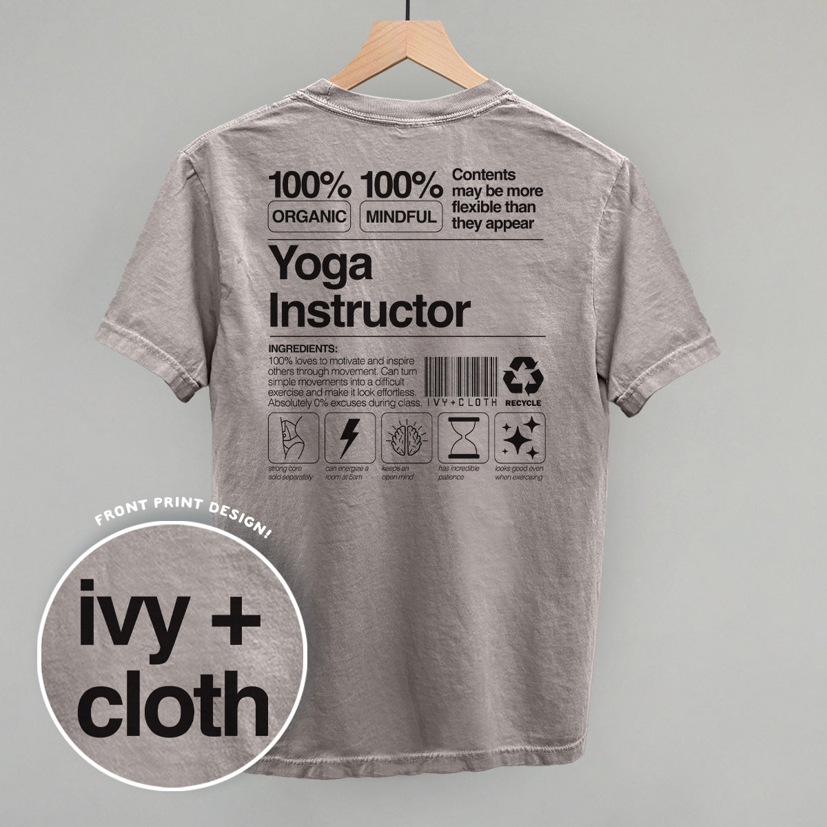 Yoga Instructor Nutrition Facts (Back Print) T-Shirts, Hoodie, Sweatshirt | RetroVerseTees.com (Image 5)