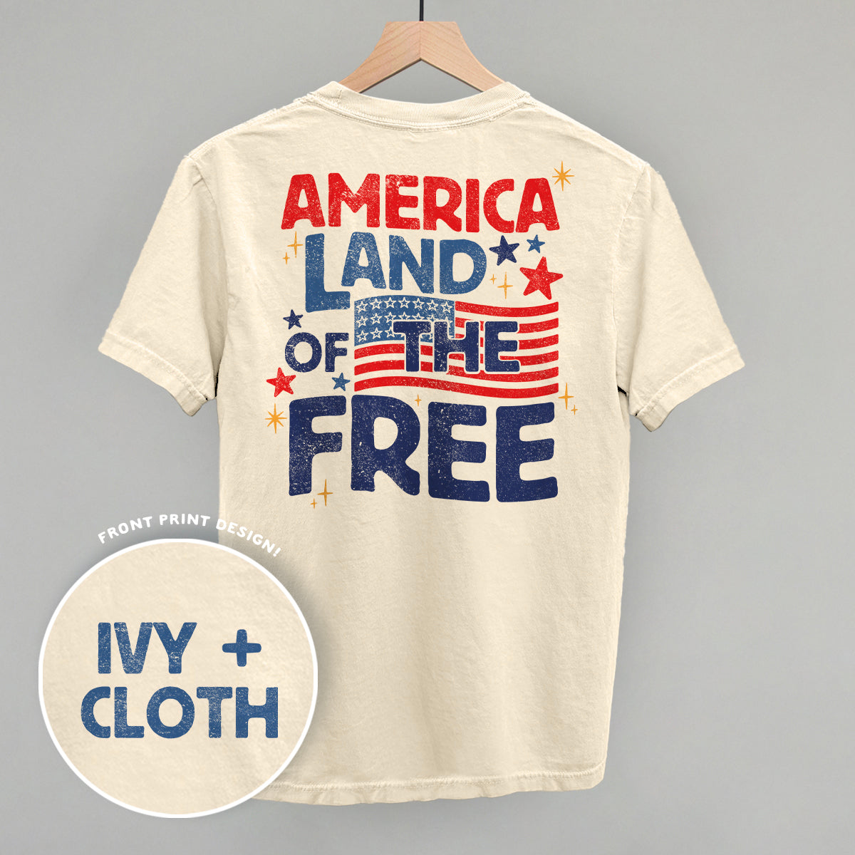 America Land Of The Free Distressed (Back Print) T-Shirts, Hoodie, Sweatshirt | RetroVerseTees.com (Image 1)