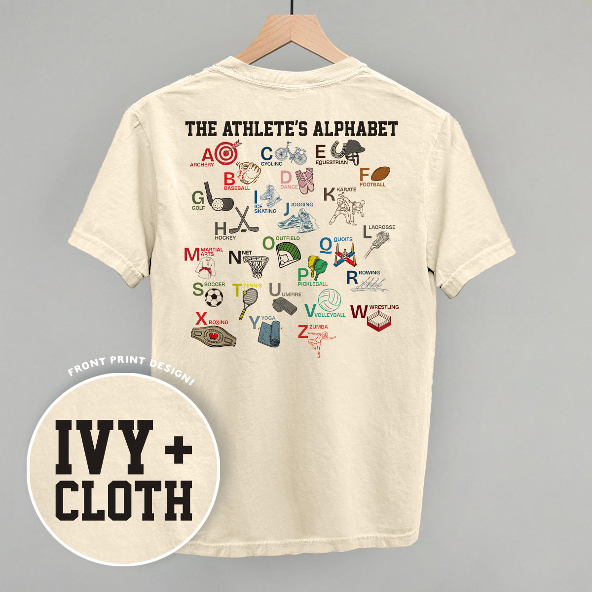 The Athlete's Alphabet (Back Print) T-Shirts, Hoodie, Sweatshirt | RetroVerseTees.com (Image 2)