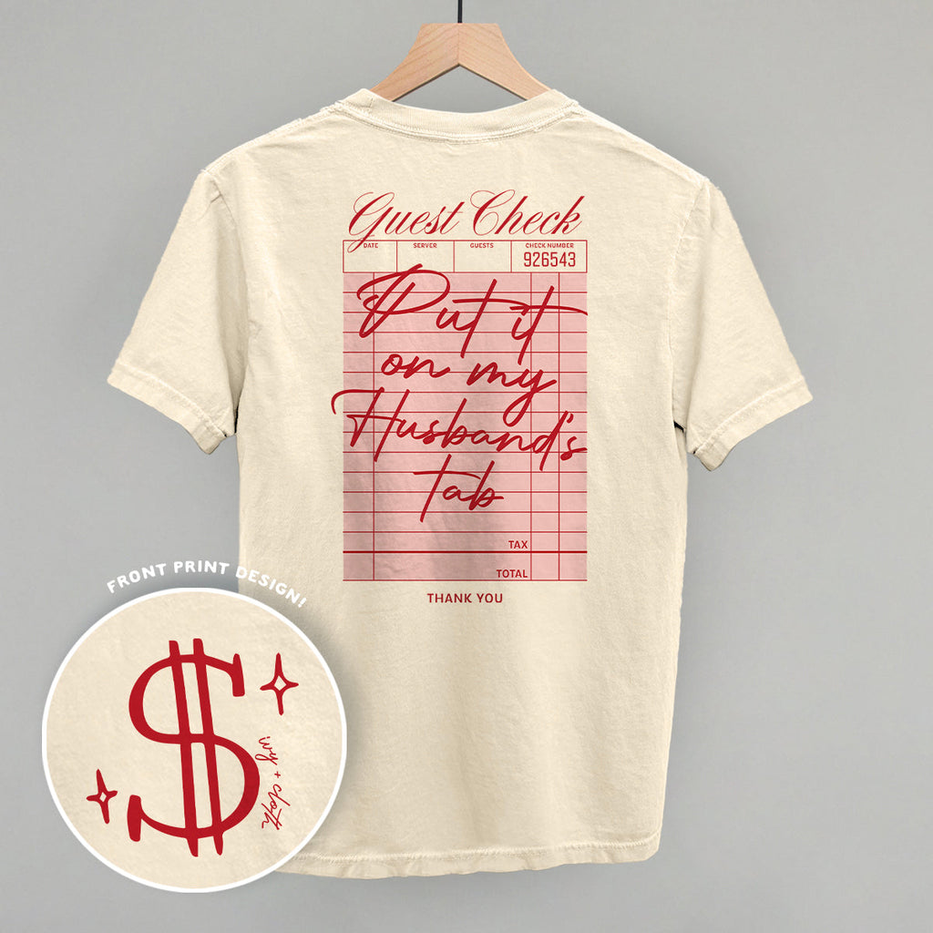 Put It On My Husband's Tab (Back Print) T-Shirts, Hoodie, Sweatshirt | RetroVerseTees.com (Image 1)