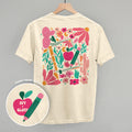 Abstract Floral Teacher Doodle (Back Print) T-Shirts, Hoodie, Sweatshirt | RetroVerseTees.com (Image 1)