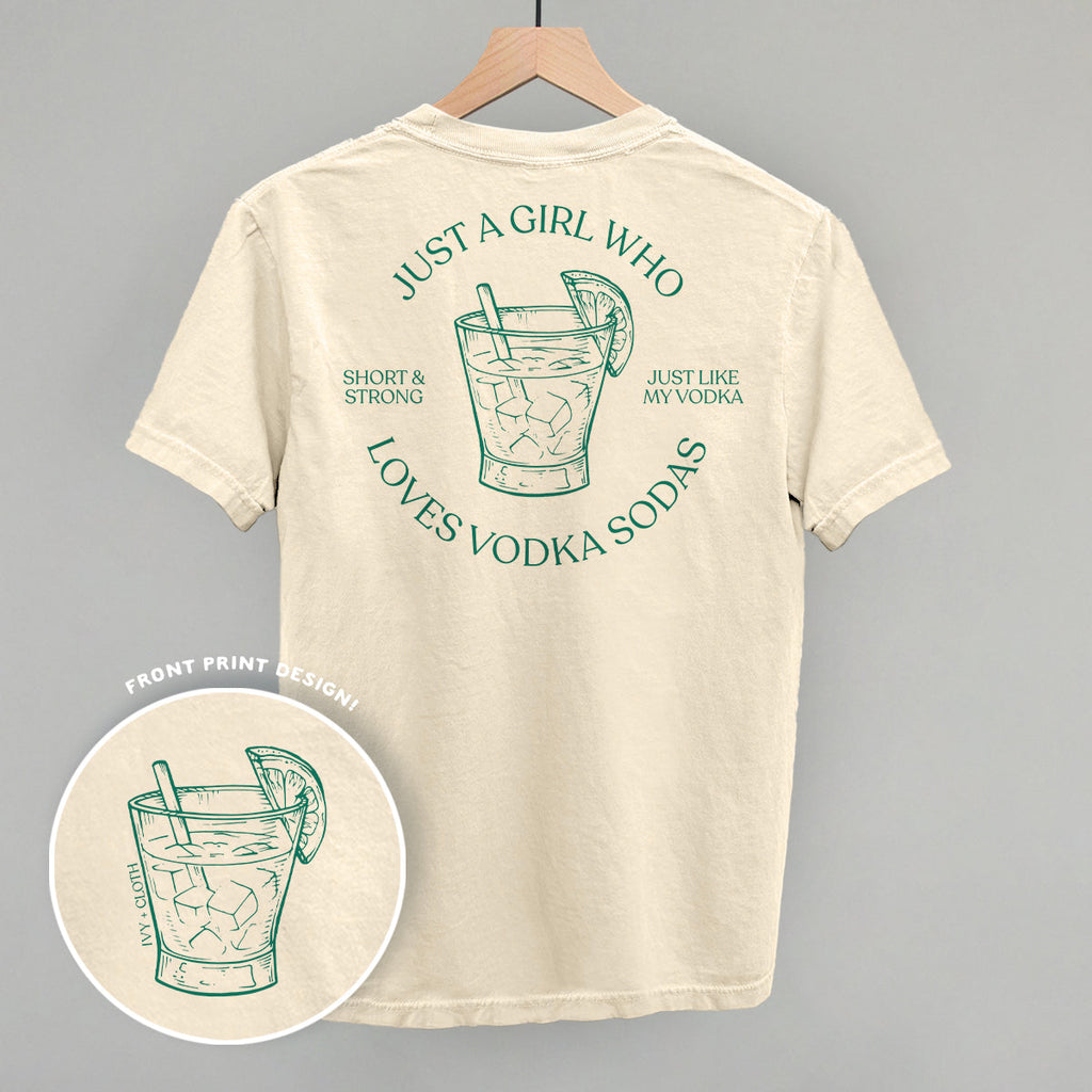 Just A Girl Who Loves Vodka Sodas (Back Print) T-Shirts, Hoodie, Sweatshirt | RetroVerseTees.com (Image 3)