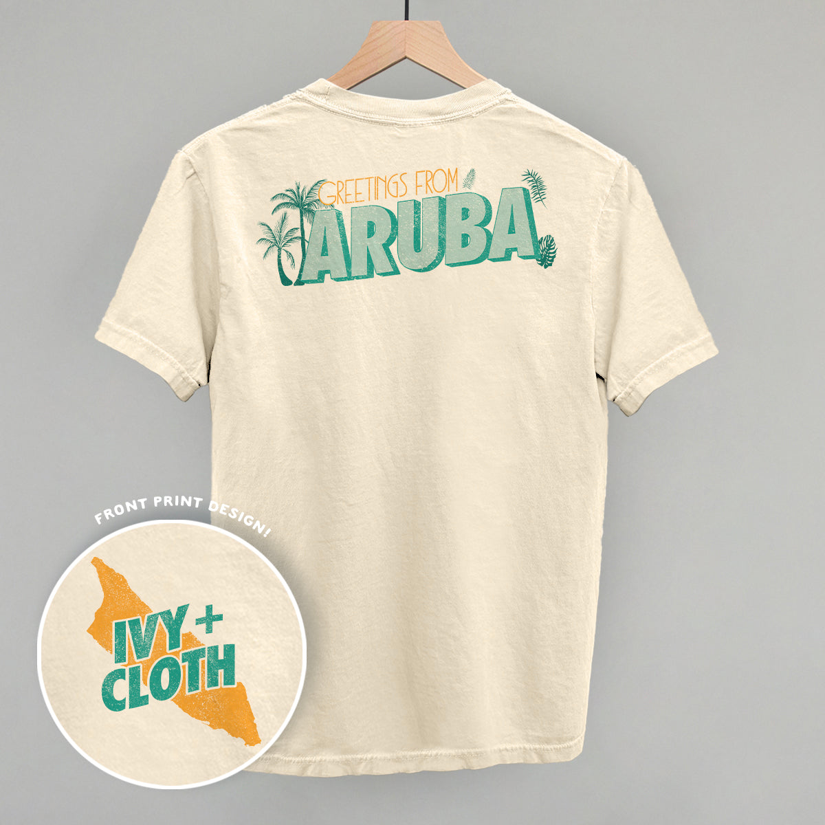Greetings From Aruba (Back Print) T-Shirts, Hoodie, Sweatshirt | RetroVerseTees.com (Image 1)