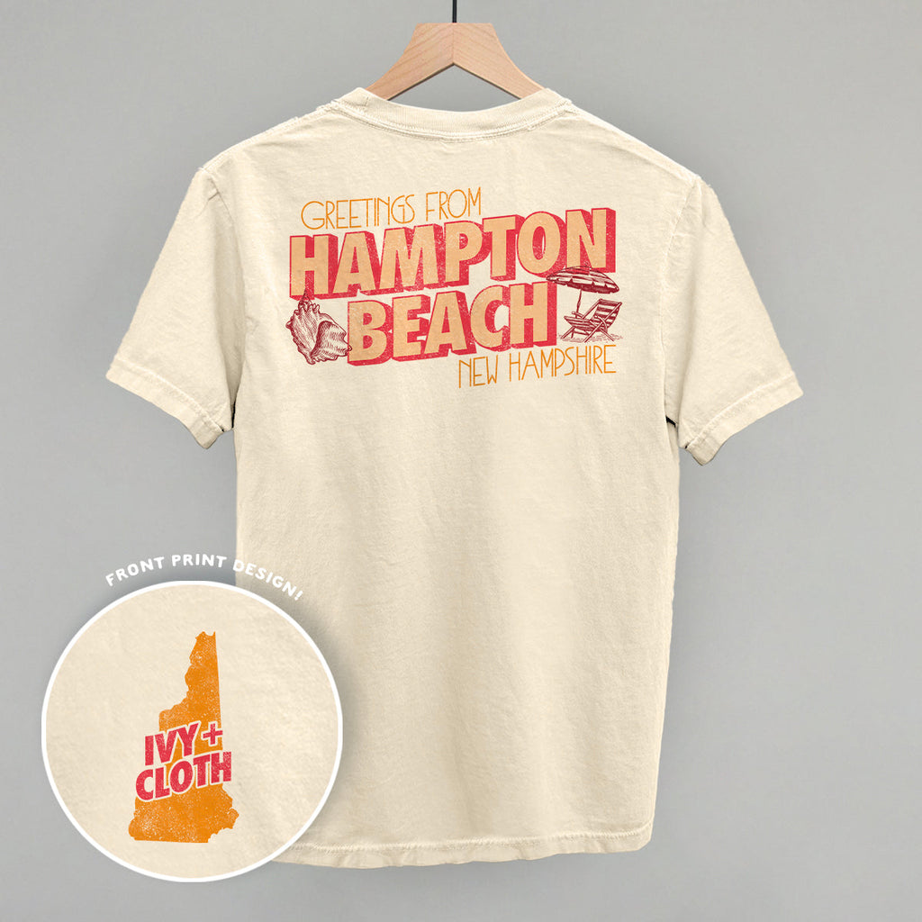 Greetings From Hampton Beach (Back Print) T-Shirts, Hoodie, Sweatshirt | RetroVerseTees.com (Image 1)