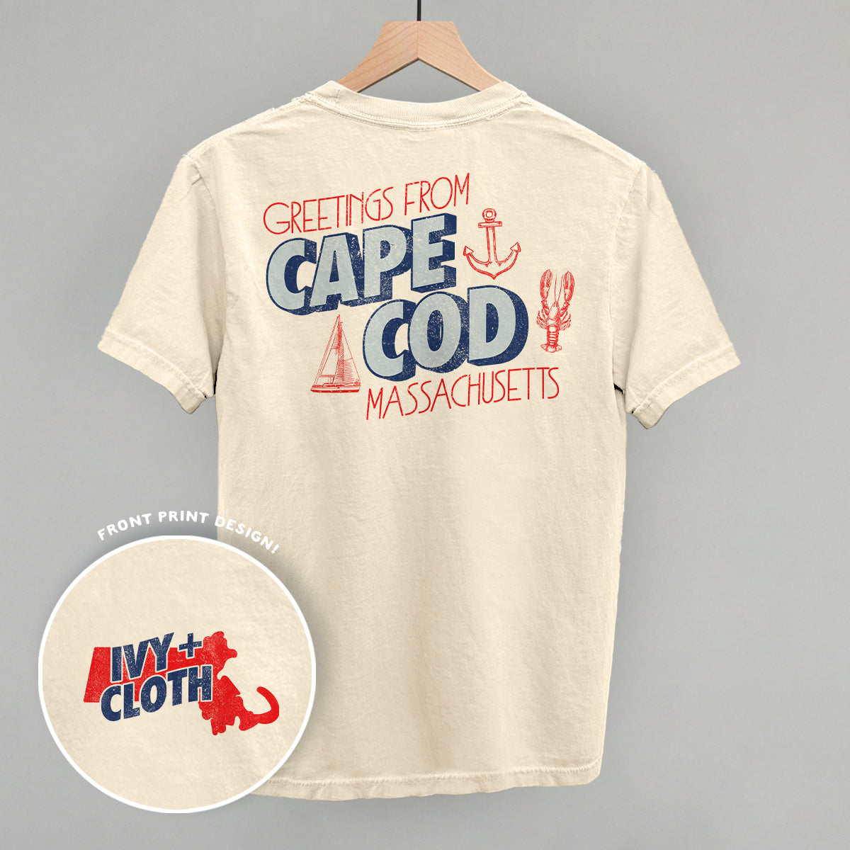 Greetings From Cape Cod (Back Print) T-Shirts, Hoodie, Sweatshirt | RetroVerseTees.com (Image 1)